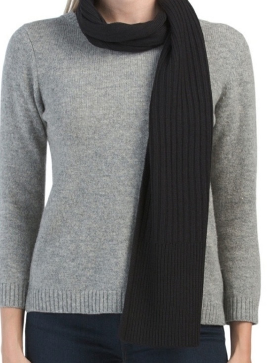All Saints Accessories - ALL SAINTS NWT RIB MIX SCARF BLACK WOOL ACRYLIC RIBBED